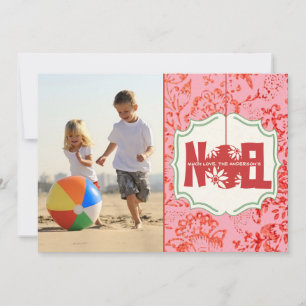 Vintage Floral Noel Christmas photo card