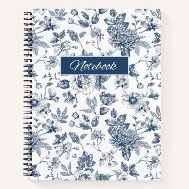 Vintage Floral Notebook 100 Pages Spiral Notebook (Front)