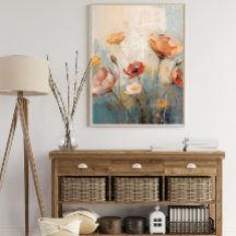 Vintage Floral Oil Painting Poster