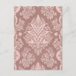 Vintage Floral on Rosy Beige Postcard