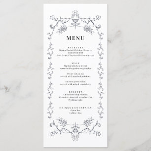 Vintage Floral Ornament border Menu Card