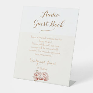 Vintage Floral Ornament Wedding guest book Pedestal Sign