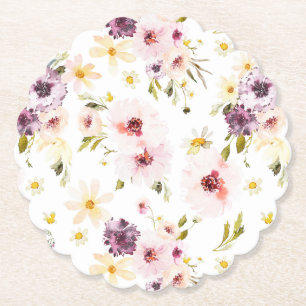 Vintage Floral Paper Coasters – Elegant Table Deco
