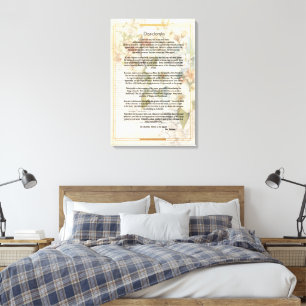 Vintage Floral Paper Desiderata by Max Ehrman Canvas Print