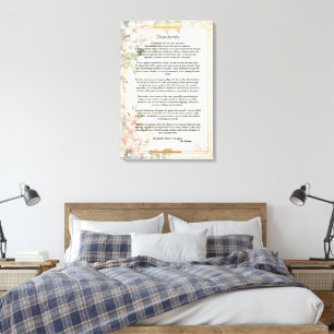 Vintage Floral Paper Desiderata by Max Ehrman Canvas Print