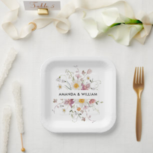 Vintage Floral Paper Plate