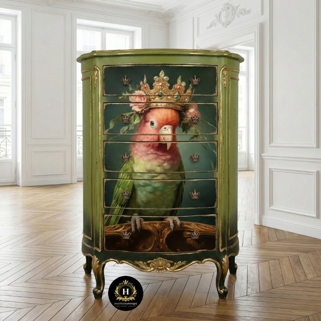 Vintage Floral Parrot Queen Decoupage Tissue Paper (Creator Uploaded)