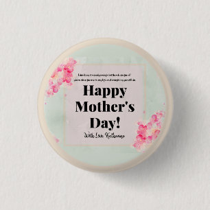 Vintage Floral Pastel Pink Purple Mothers Day 3 Cm Round Badge