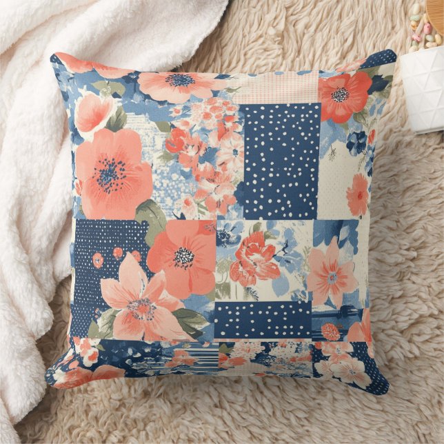 Vintage Floral Patchwork Pattern (11) Cushion (Blanket)