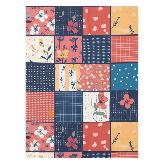 Vintage Floral Patchwork Pattern (2) Tablecloth (Front)