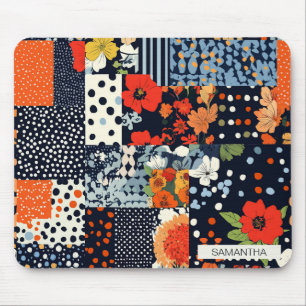 Vintage Floral Patchwork Pattern (3) Mouse Pad