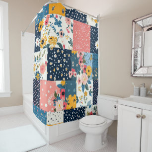 Vintage Floral Patchwork Pattern (4) Shower Curtain
