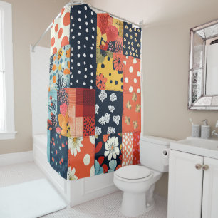 Vintage Floral Patchwork Pattern (5) Shower Curtain