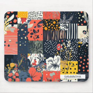 Vintage Floral Patchwork Pattern (7) Mouse Pad