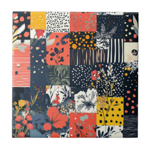 Vintage Floral Patchwork Pattern (7) Tile