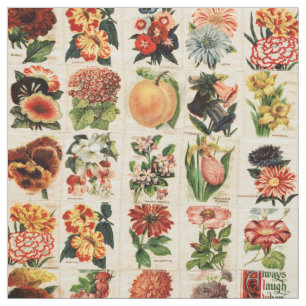 Vintage Floral Patchwork Pattern Fabric