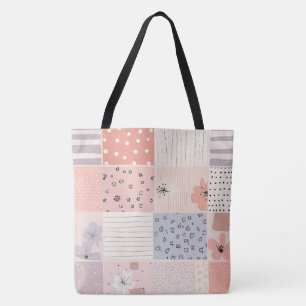 Vintage Floral Patchwork Pattern - Pastel (10) Tote Bag