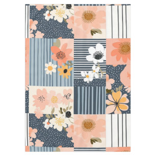 Vintage Floral Patchwork Pattern - Pastel (3) Tablecloth