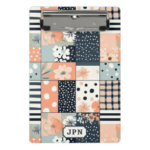 Vintage Floral Patchwork Pattern - Pastel (5) Mini Clipboard