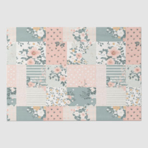 Vintage Floral Patchwork Pattern - Pastel Tissue Paper