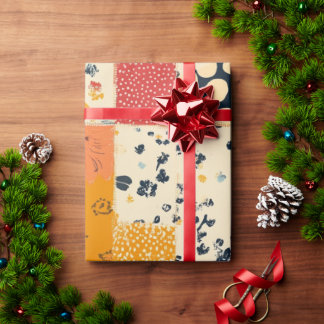  Vintage Floral Patchwork Quilt Pattern Wrapping Paper