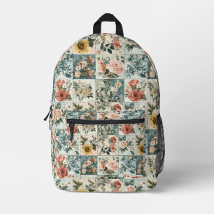 Vintage Floral Patchwork Style Design Printed Backpack