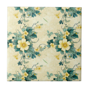 Vintage Floral Pattern (4) Tile