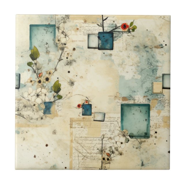 Vintage Floral Pattern (5) Tile (Front)