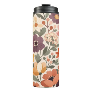 Vintage Floral Pattern All-Over Print Drinkware  Thermal Tumbler