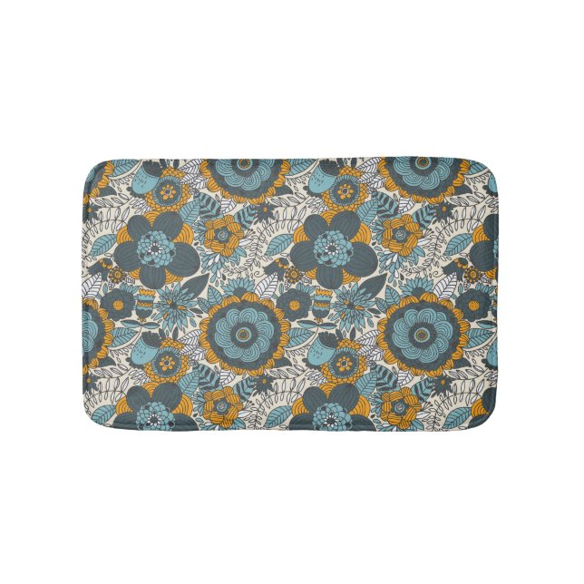 Vintage floral pattern bath mat (Front)