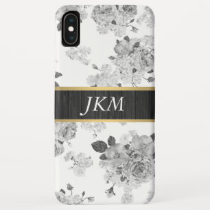 Vintage Floral Pattern Black and White Case-Mate iPhone Case