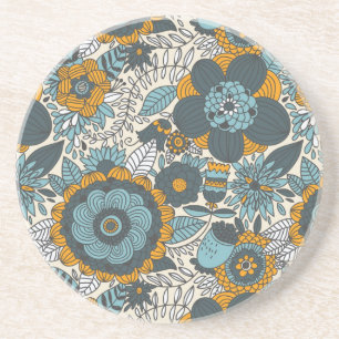Vintage floral pattern coaster