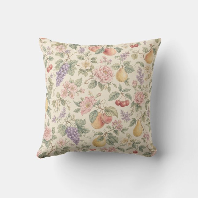 Vintage Floral Pattern Cushion (Back)
