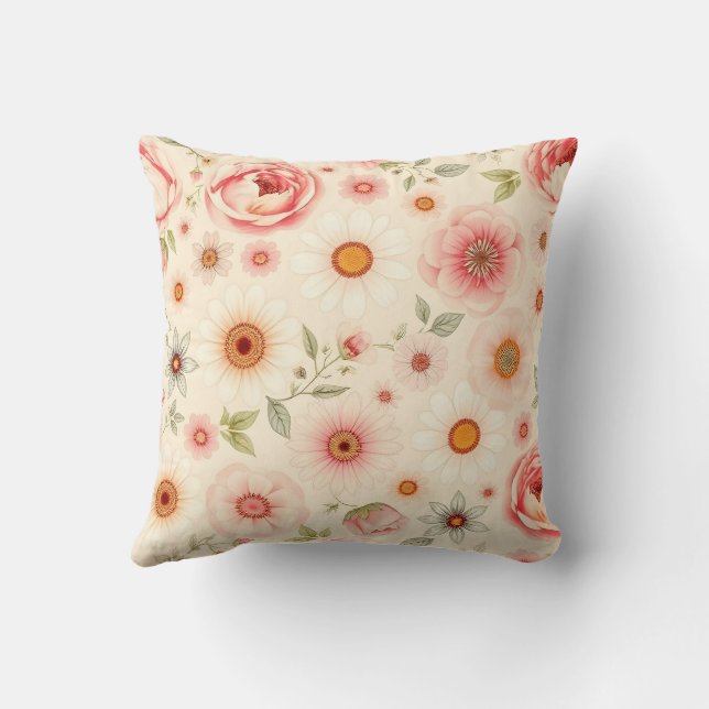 Vintage Floral Pattern Cushion (Back)