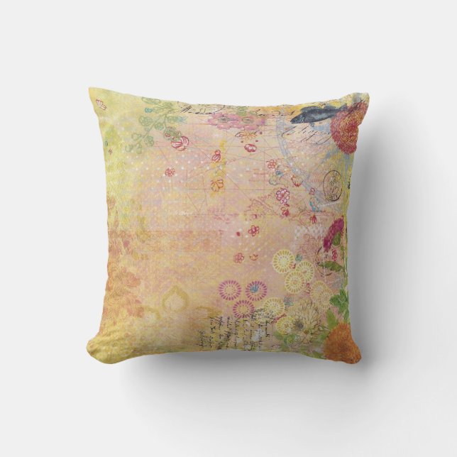 vintage floral pattern cushion (Front)