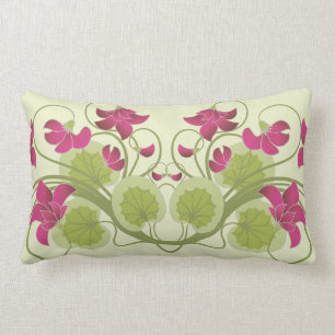 Vintage Floral Pattern Cute Girly Fine Art Lumbar Cushion