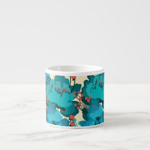 Vintage floral pattern, delicate flowers. espresso cup