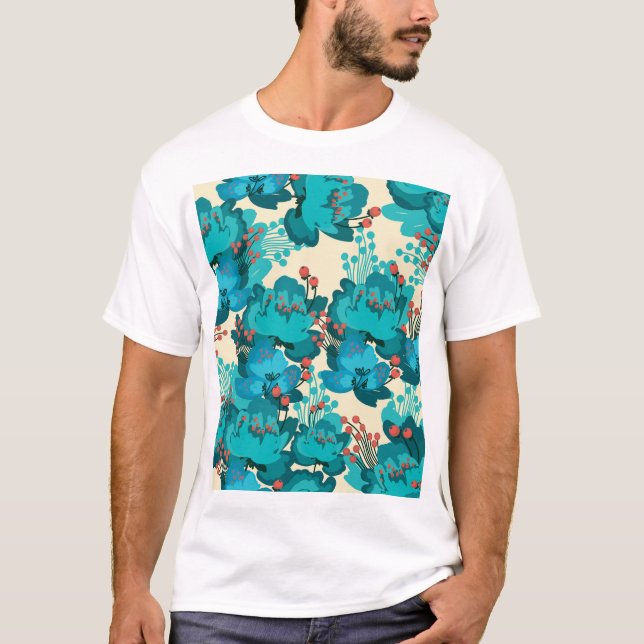 Vintage floral pattern, delicate flowers. T-Shirt (Front)