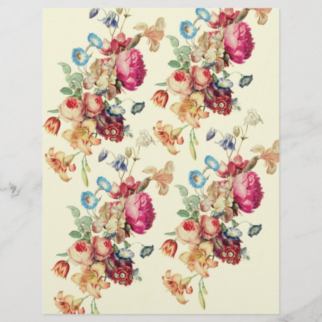Vintage Floral Pattern DIY Envelopes Liner Flyer (Front)