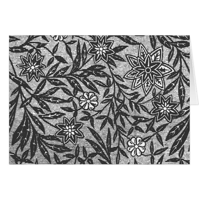 Vintage Floral Pattern Etching Blank Art Card (Front Horizontal)