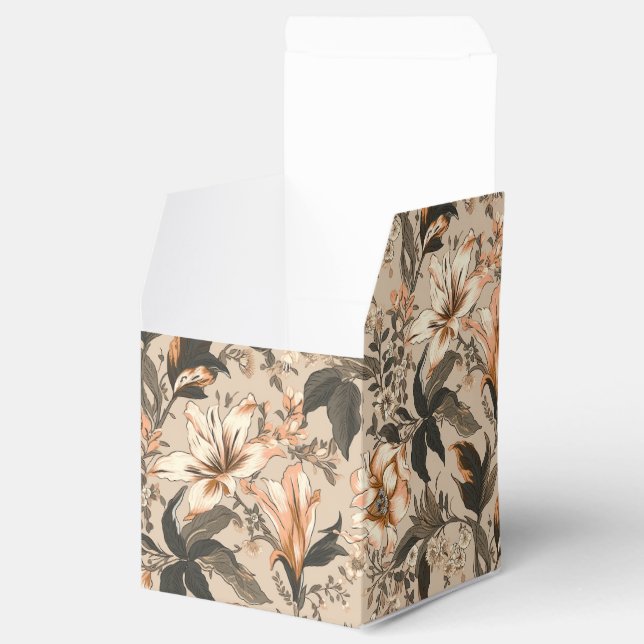 Vintage Floral Pattern Favour Box (Opened)
