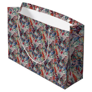 Vintage Floral Pattern Gladiolus Large Gift Bag
