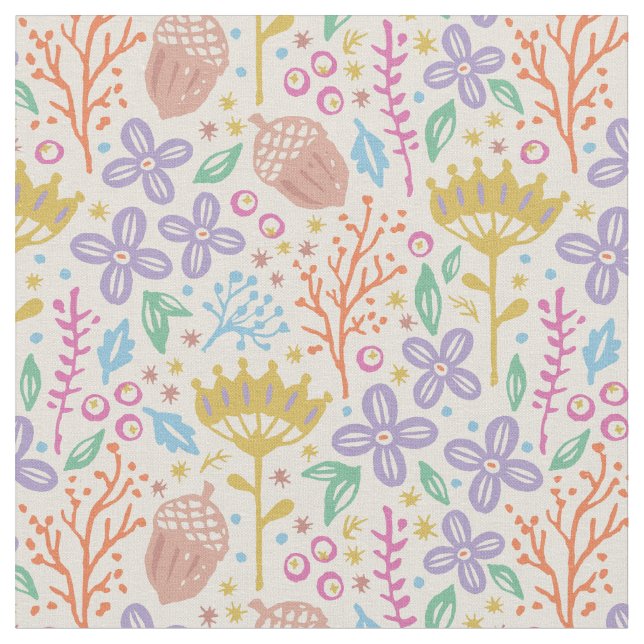 Vintage floral pattern in boho style. fabric (Close Up)