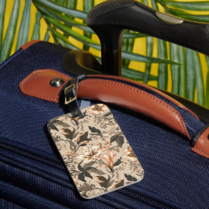Vintage Floral Pattern Luggage Tag