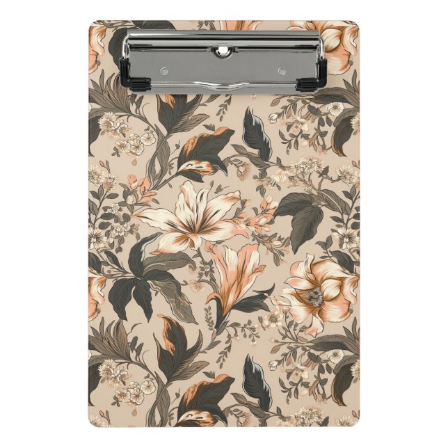 Vintage Floral Pattern Mini Clipboard (Front)
