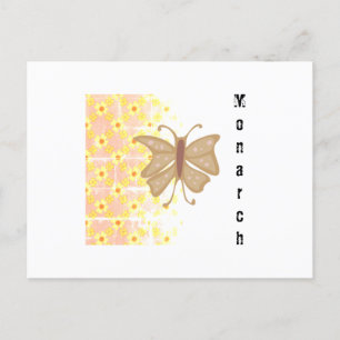 Vintage Floral Pattern Monarch Postcard