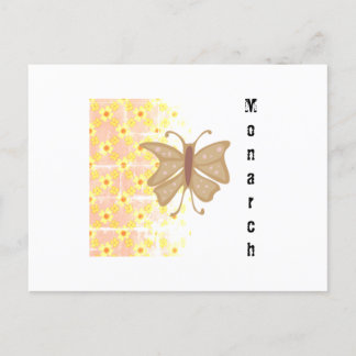 Vintage Floral Pattern Monarch Postcard