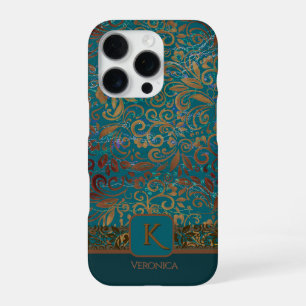Vintage Floral Pattern Monogram iPhone / iPad case