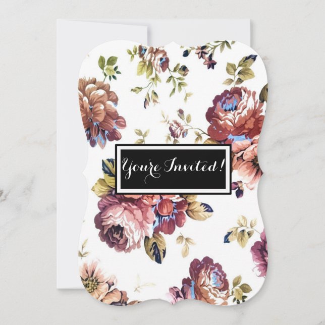 Vintage Floral Pattern Mother's Day Invitation (Front)