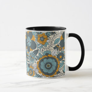 Vintage floral pattern mug